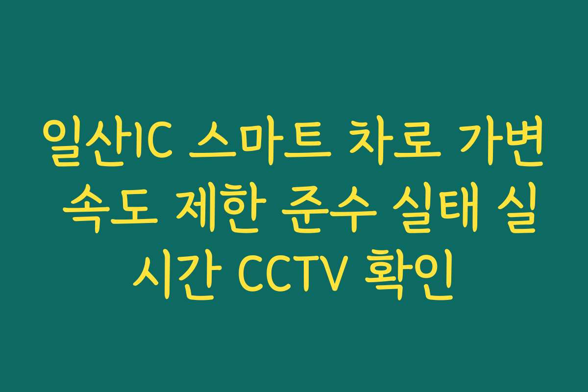 일산IC 스마트 차로 가변 속도 제한 준수 실태 실시간 CCTV 확인