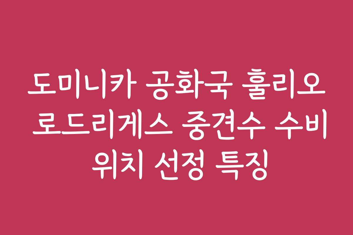 도미니카 공화국 훌리오 로드리게스 중견수 수비 위치 선정 특징