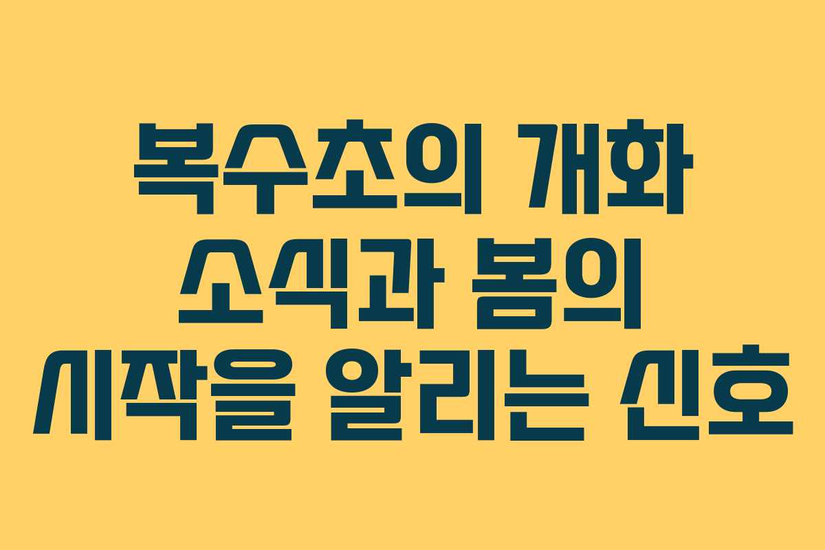 복수초의 개화 소식과 봄의 시작을 알리는 신호