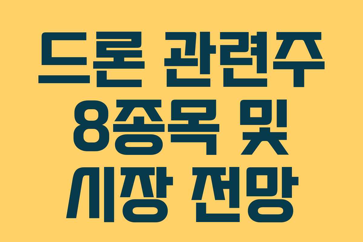 드론 관련주 8종목 및 시장 전망