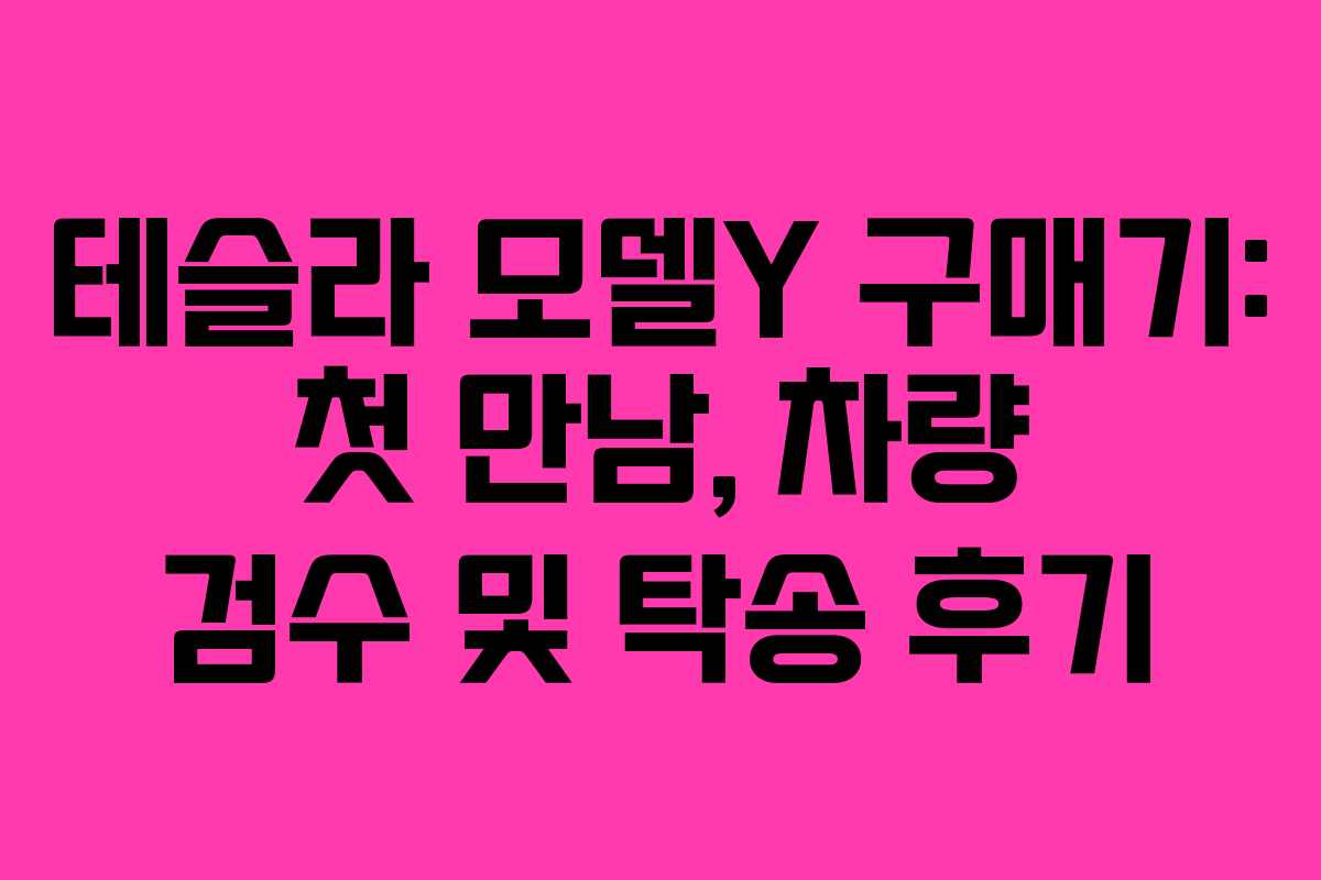 테슬라 모델Y 구매기: 첫 만남, 차량 검수 및 탁송 후기