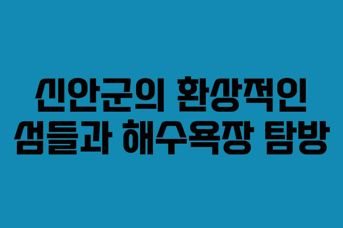 신안군의 환상적인 섬들과 해수욕장 탐방