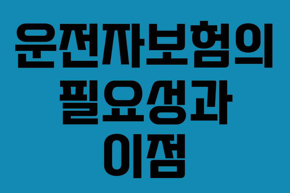 운전자보험의 필요성과 이점