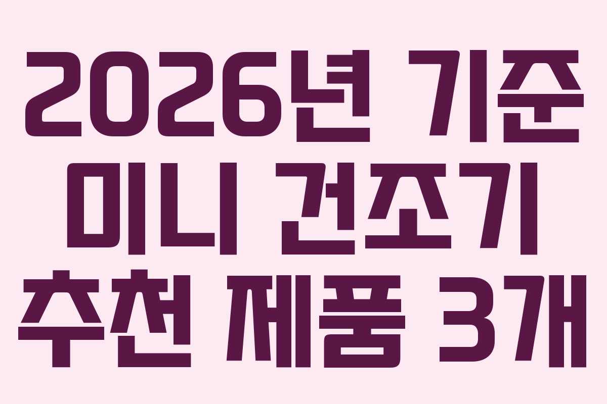2026년 기준 미니 건조기 추천 제품 3개