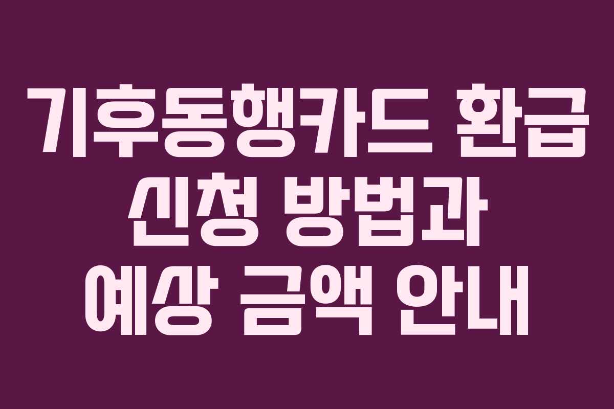 기후동행카드 환급 신청 방법과 예상 금액 안내