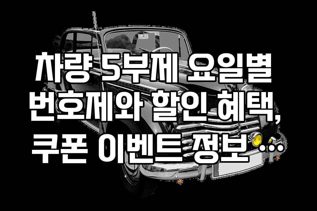 차량 5부제 요일별 번호제와 할인 혜택, 쿠폰 이벤트 정보 모음