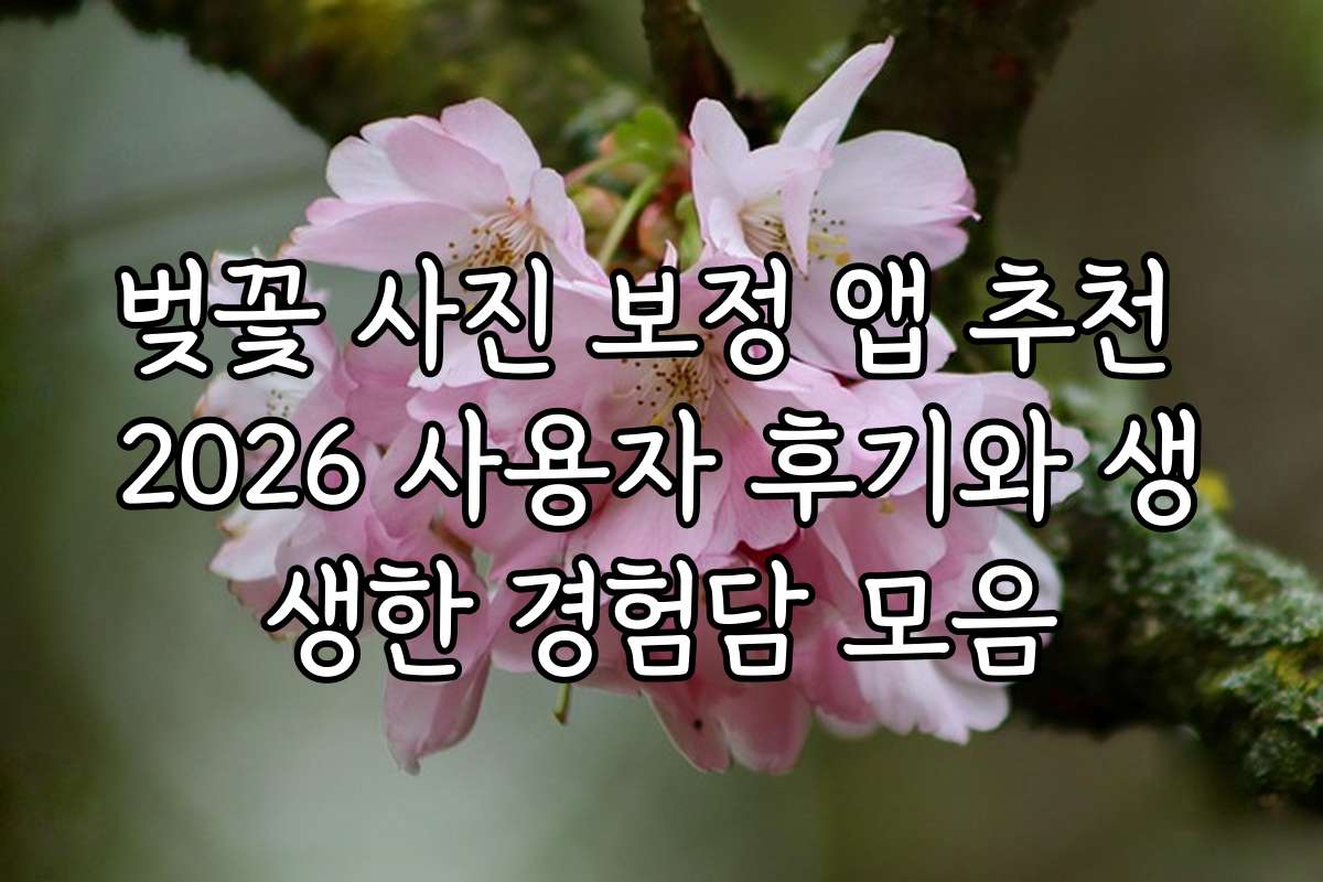 벚꽃 사진 보정 앱 추천 2026 사용자 후기와 생생한 경험담 모음