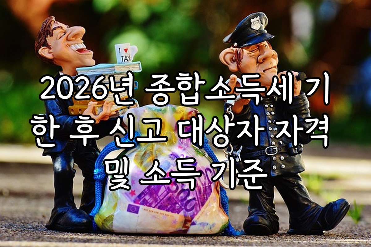 2026년 종합소득세 기한 후 신고 대상자 자격 및 소득 기준