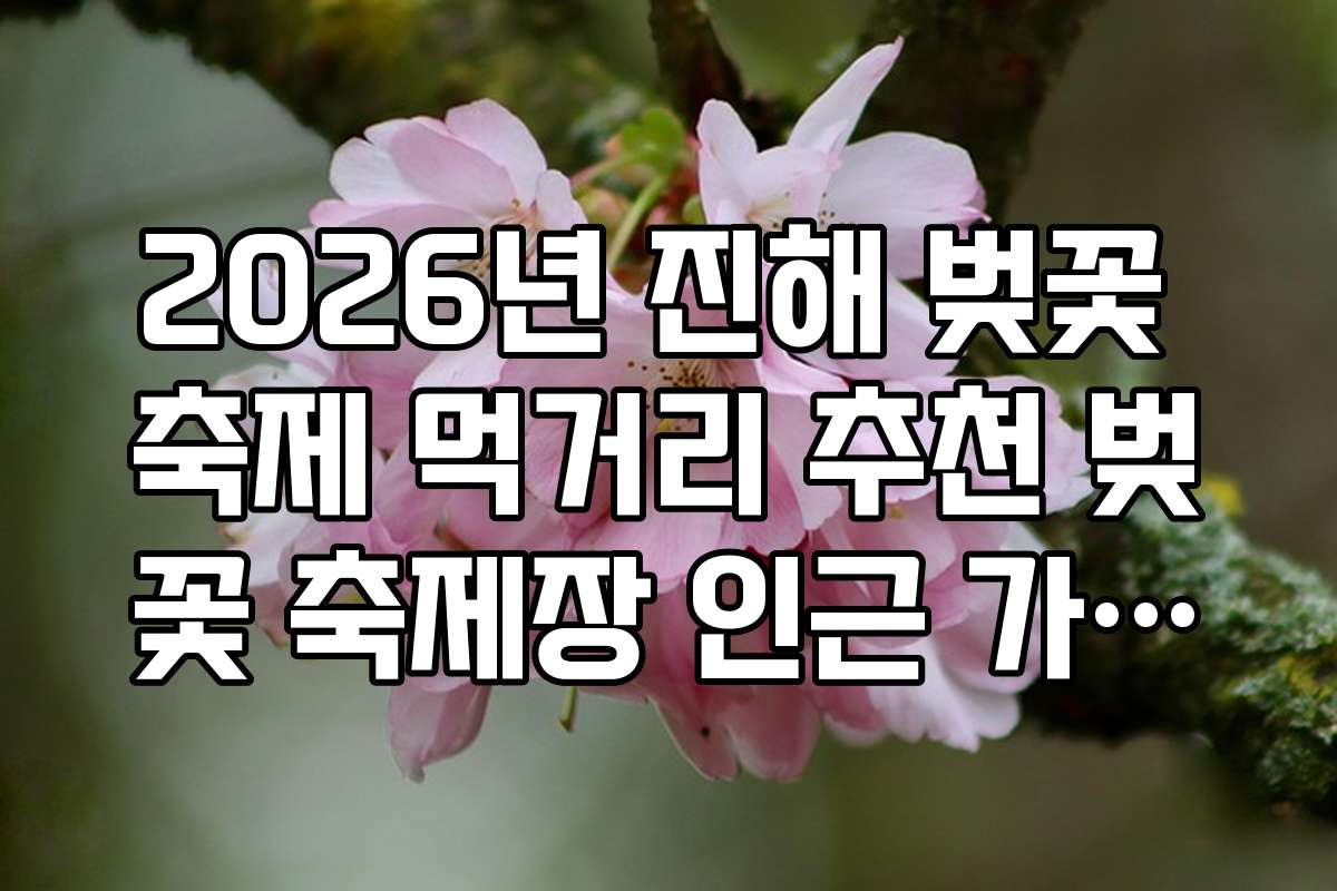 2026년 진해 벚꽃 축제 먹거리 추천 벚꽃 축제장 인근 가성비 한식 뷔페
