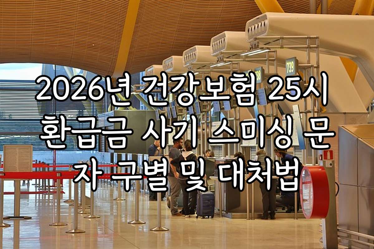 2026년 건강보험 25시 환급금 사기 스미싱 문자 구별 및 대처법