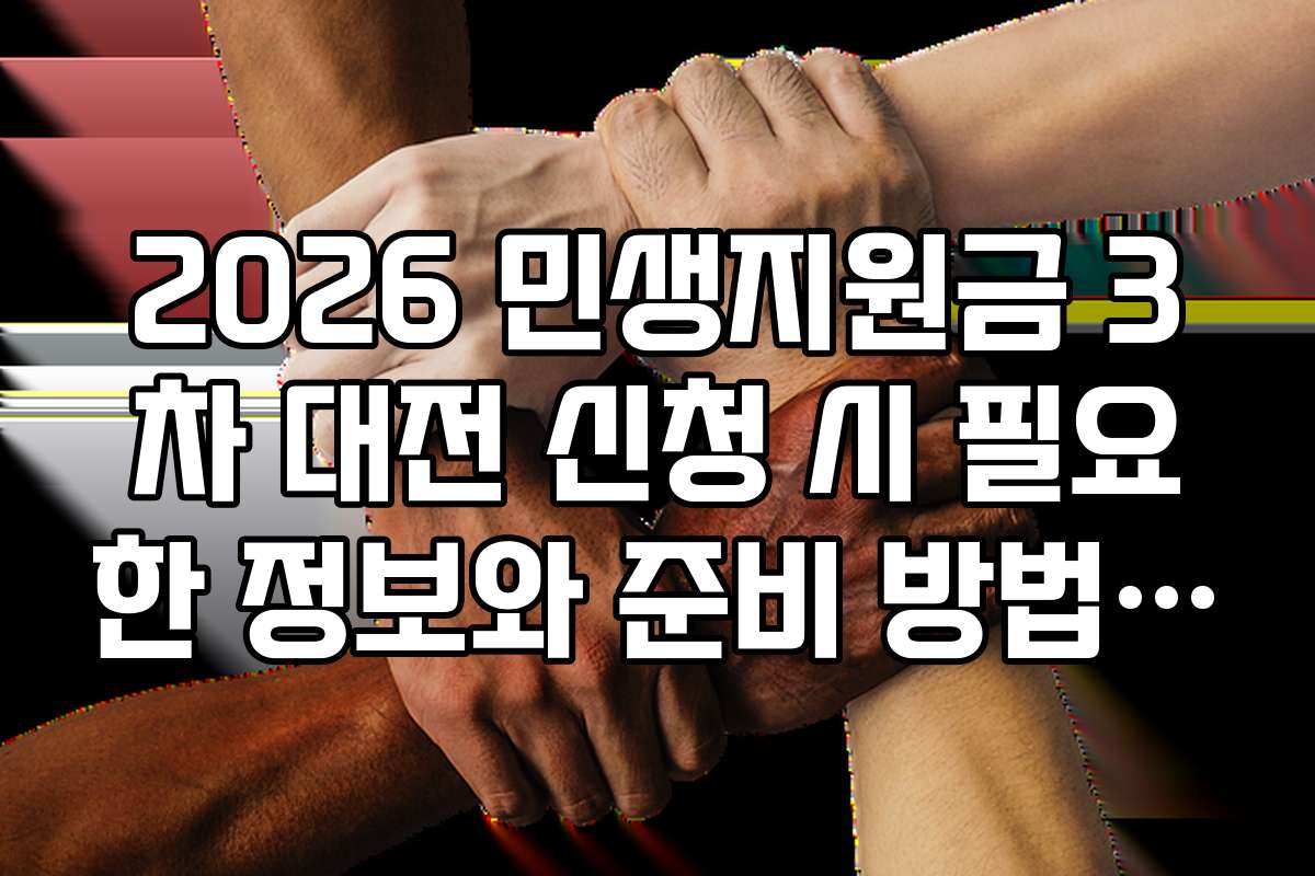 2026 민생지원금 3차 대전 신청 시 필요한 정보와 준비 방법 안내