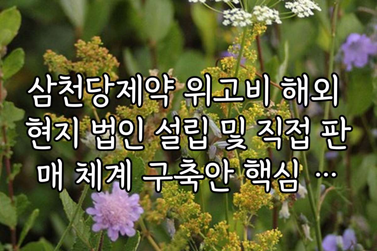 삼천당제약 위고비 해외 현지 법인 설립 및 직접 판매 체계 구축안 핵심 요약