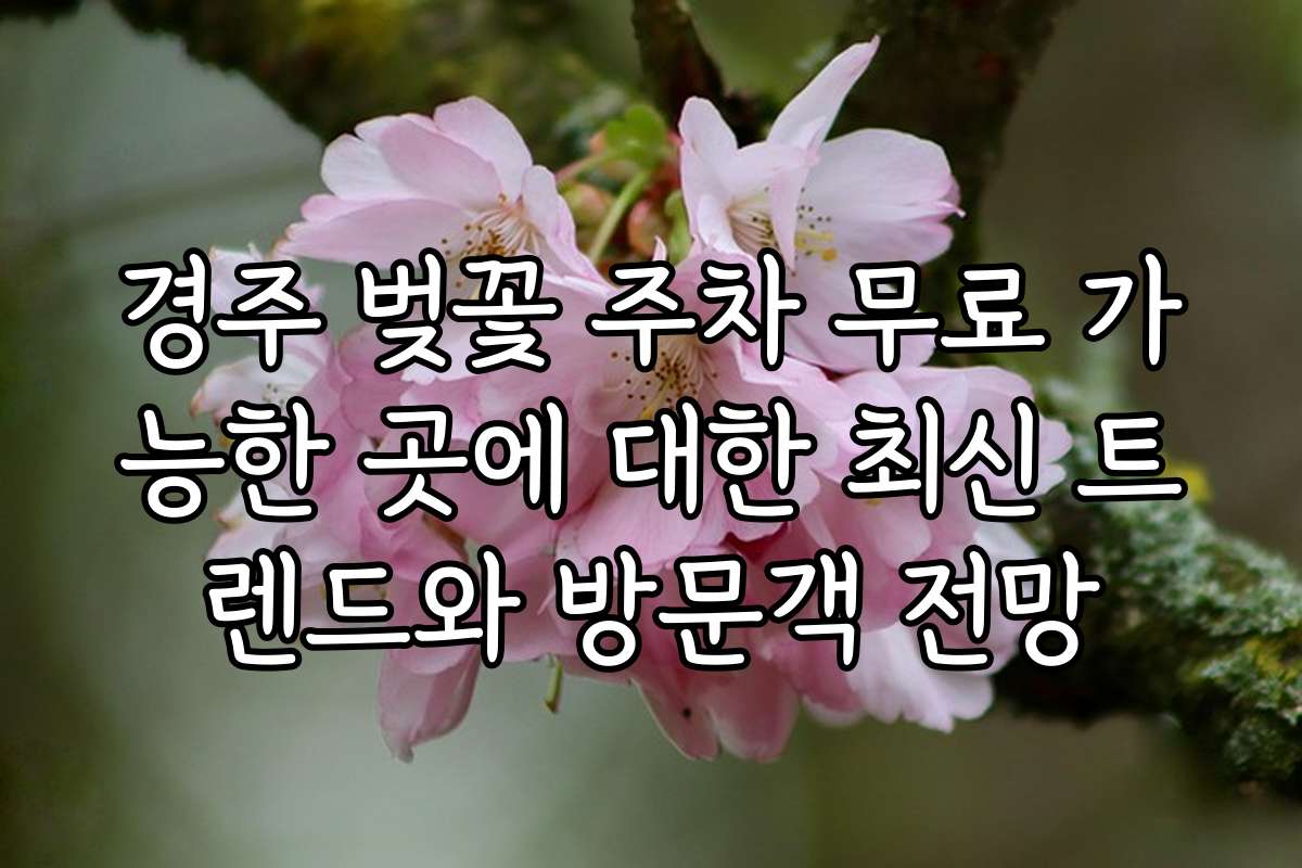 경주 벚꽃 주차 무료 가능한 곳에 대한 최신 트렌드와 방문객 전망