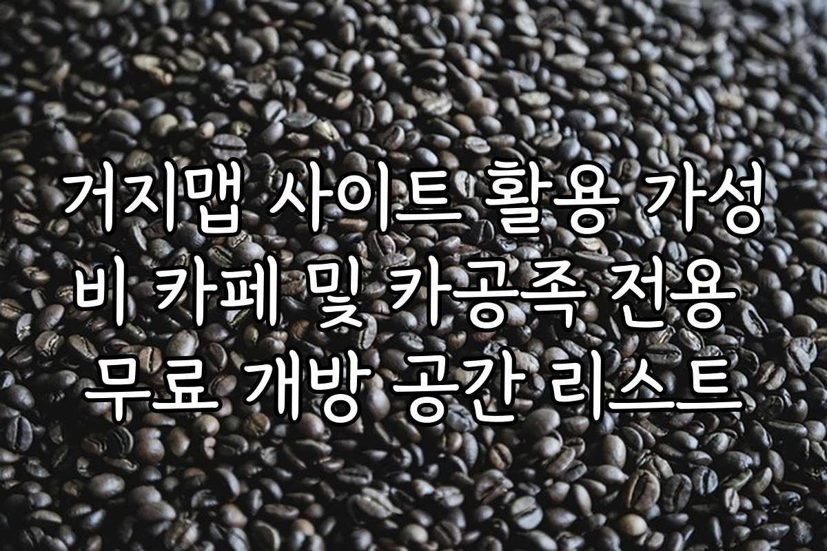 거지맵 사이트 활용 가성비 카페 및 카공족 전용 무료 개방 공간 리스트