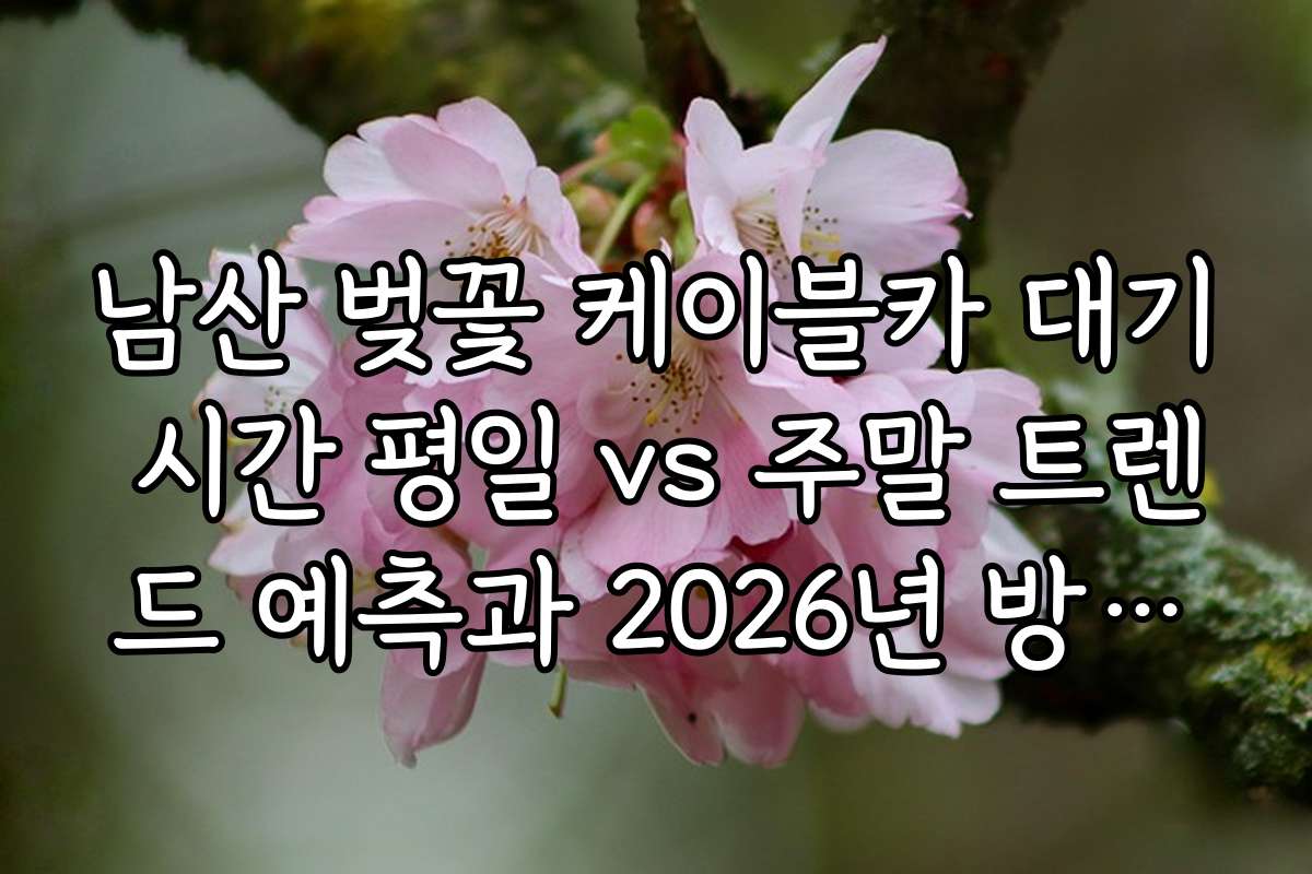 남산 벚꽃 케이블카 대기 시간 평일 vs 주말 트렌드 예측과 2026년 방문객 예상 현황 분석