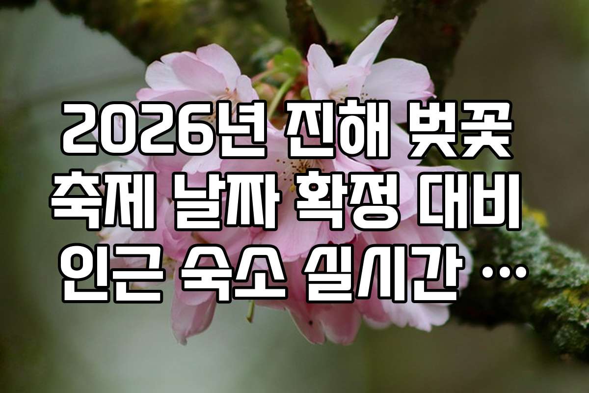 2026년 진해 벚꽃 축제 날짜 확정 대비 인근 숙소 실시간 예약