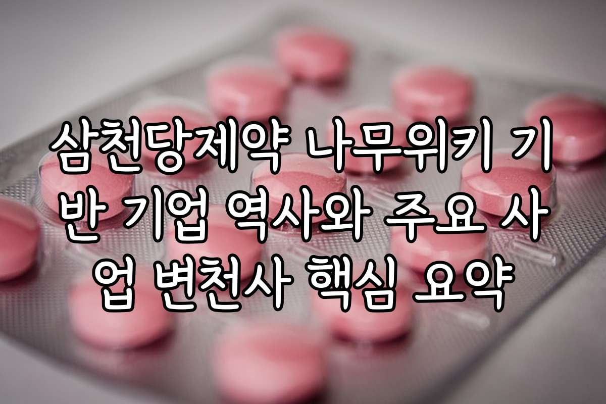 삼천당제약 나무위키 기반 기업 역사와 주요 사업 변천사 핵심 요약