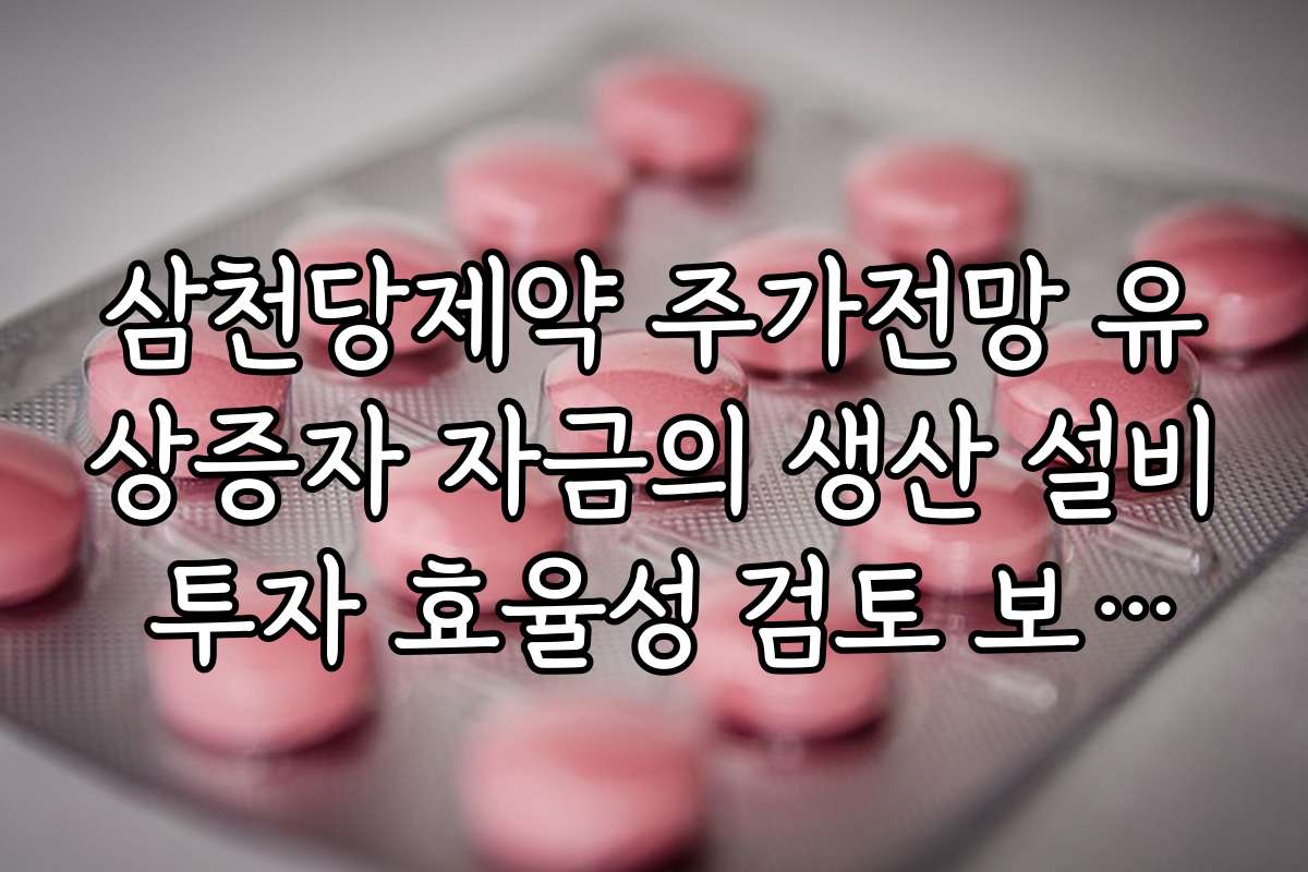 삼천당제약 주가전망 유상증자 자금의 생산 설비 투자 효율성 검토 보고서