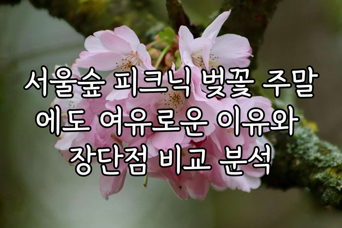 서울숲 피크닉 벚꽃 주말에도 여유로운 이유와 장단점 비교 분석