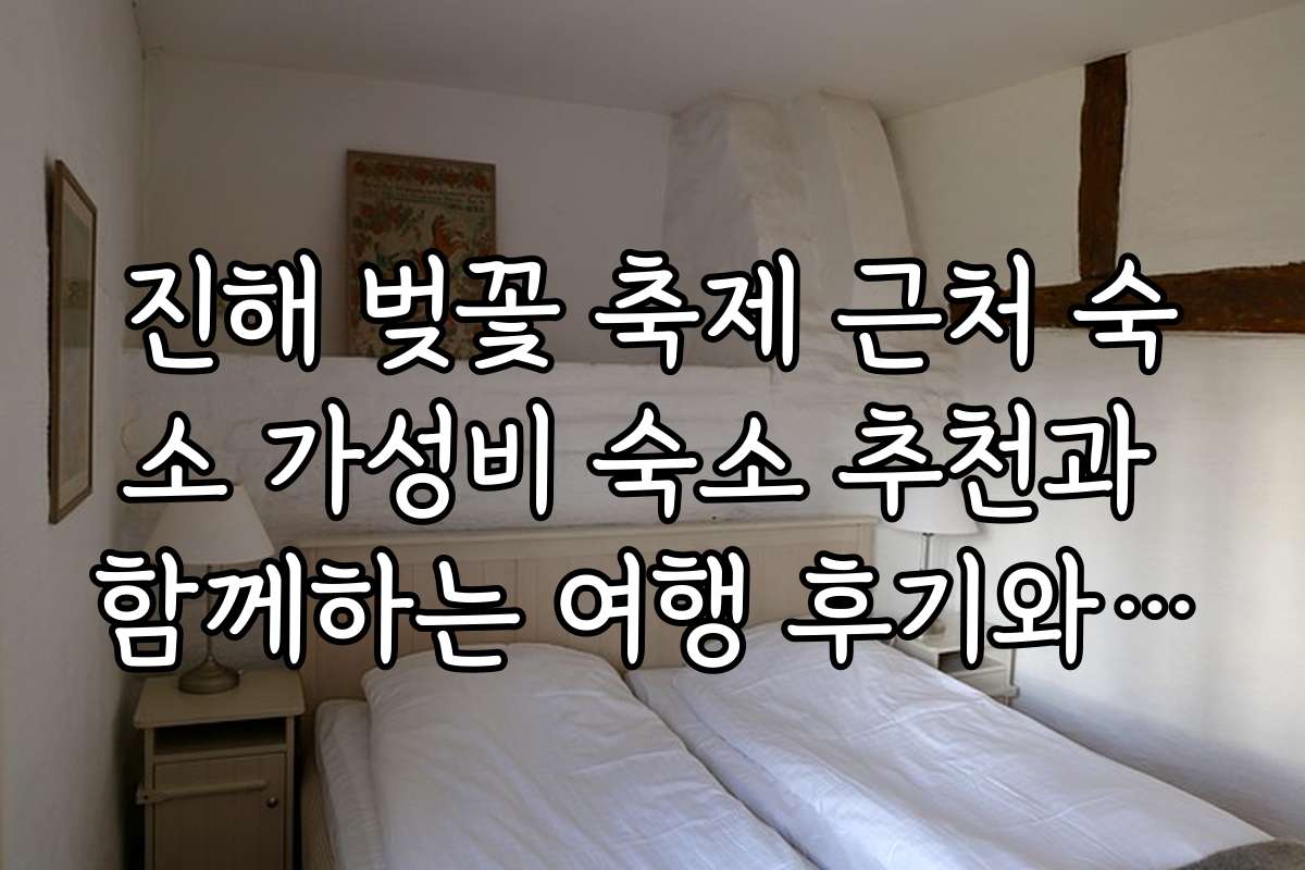 진해 벚꽃 축제 근처 숙소 가성비 숙소 추천과 함께하는 여행 후기와 경험담