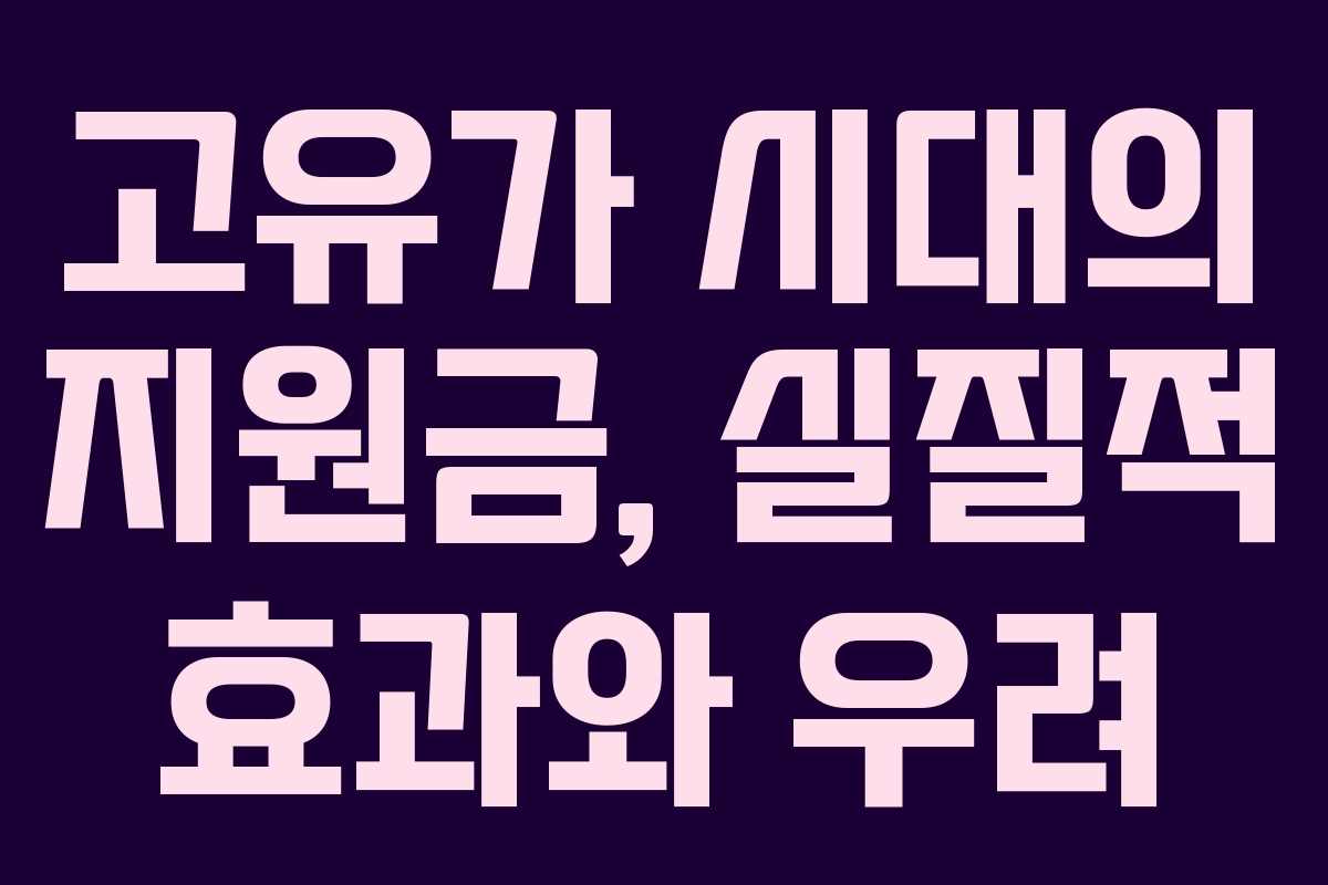 고유가 시대의 지원금, 실질적 효과와 우려