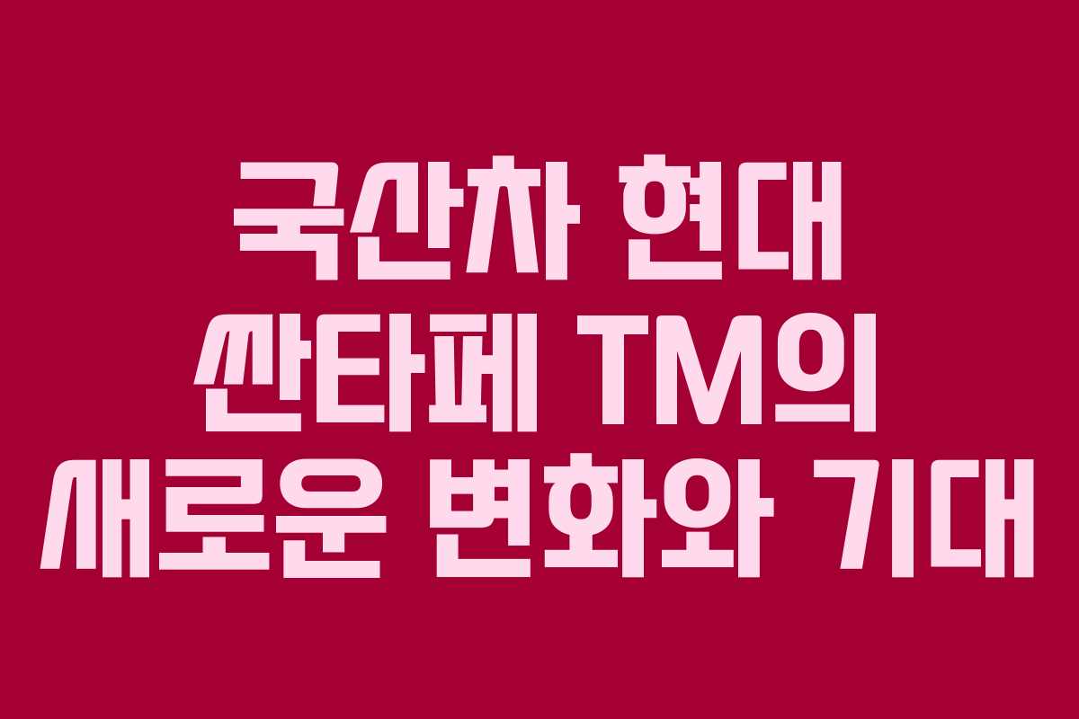 국산차 현대 싼타페 TM의 새로운 변화와 기대