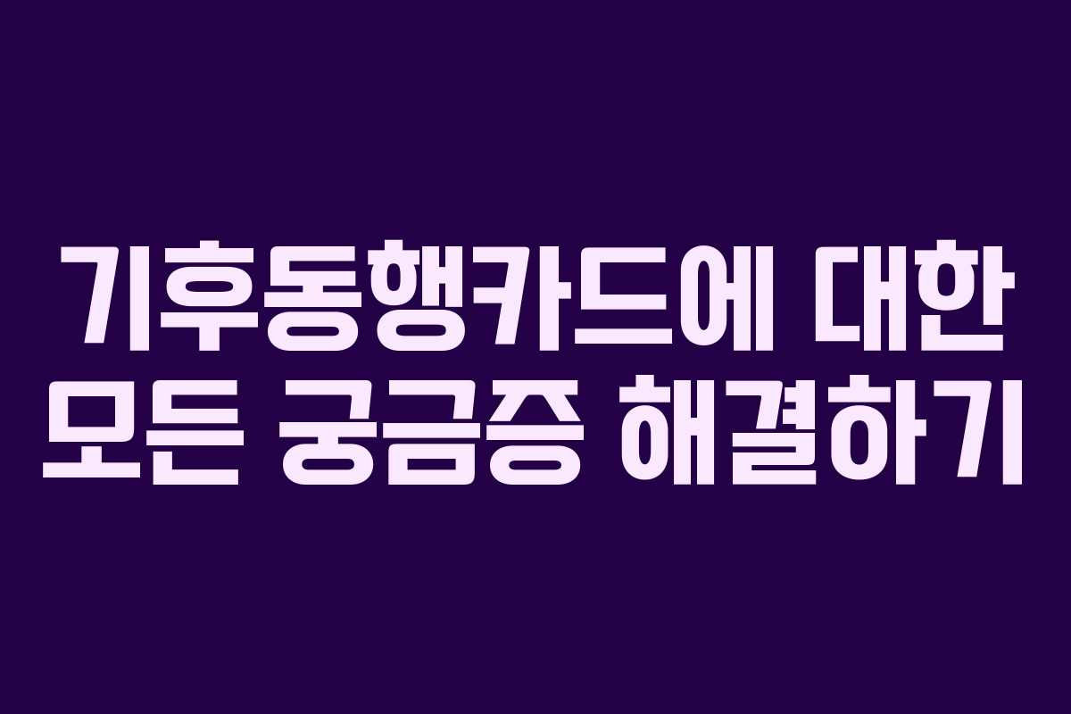기후동행카드에 대한 모든 궁금증 해결하기