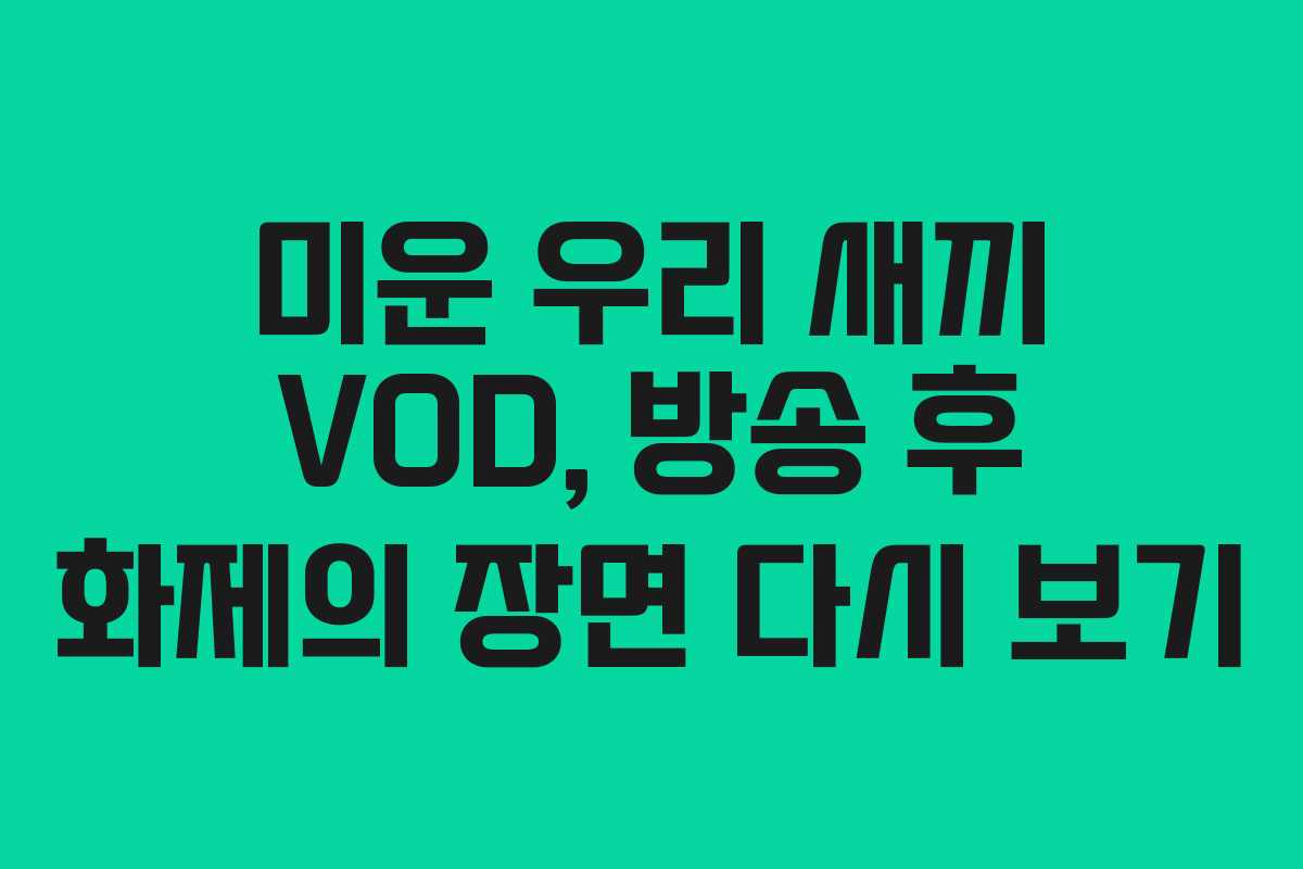 미운 우리 새끼 VOD, 방송 후 화제의 장면 다시 보기