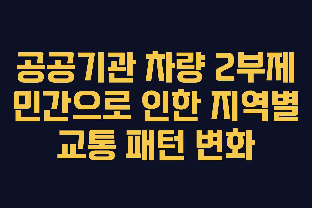 공공기관 차량 2부제 민간으로 인한 지역별 교통 패턴 변화