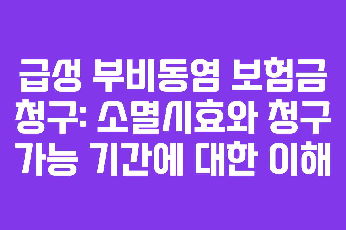 급성 부비동염 보험금 청구: 소멸시효와 청구 가능 기간에 대한 이해