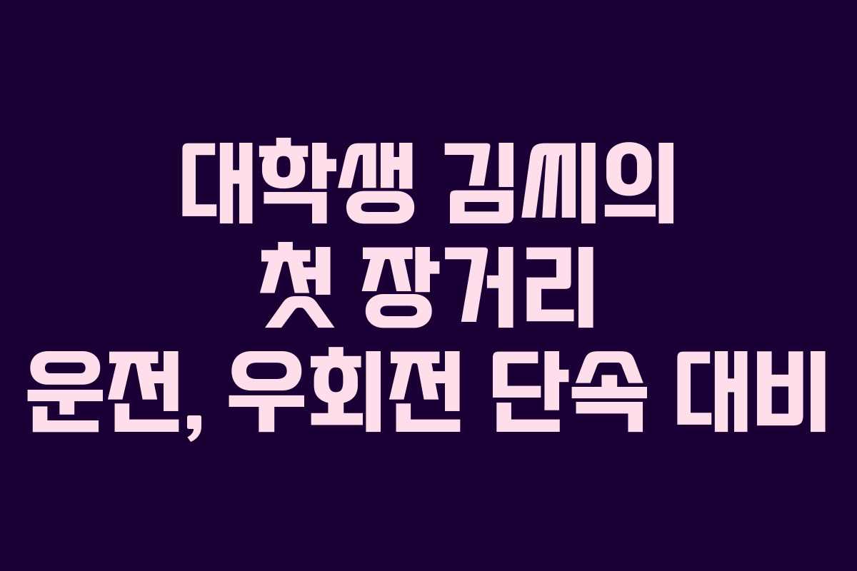 대학생 김씨의 첫 장거리 운전, 우회전 단속 대비
