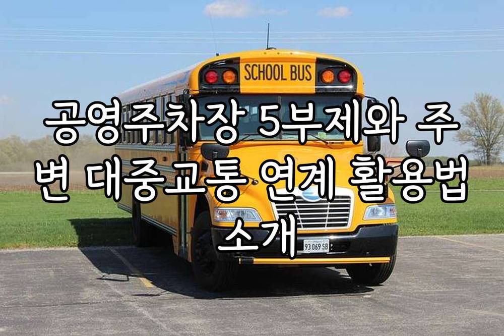 공영주차장 5부제와 주변 대중교통 연계 활용법 소개