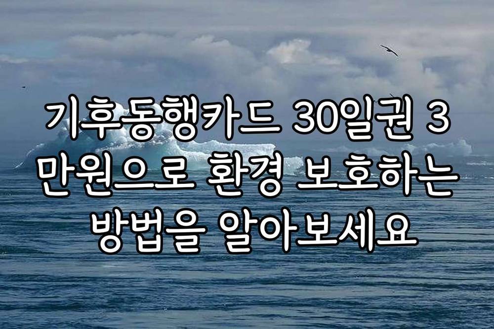 기후동행카드 30일권 3만원으로 환경 보호하는 방법을 알아보세요