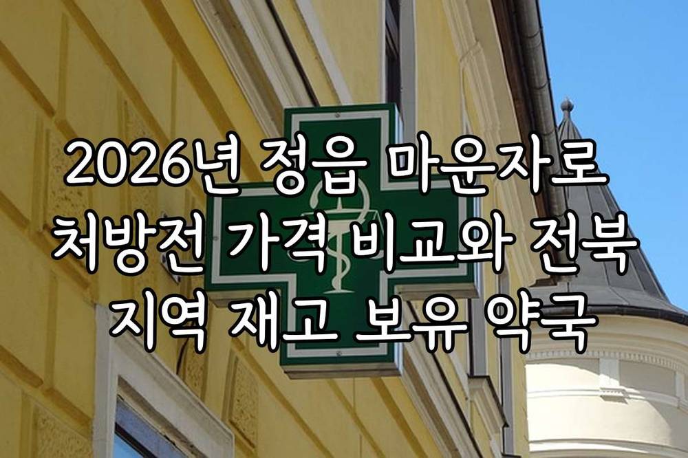 2026년 정읍 마운자로 처방전 가격 비교와 전북 지역 재고 보유 약국