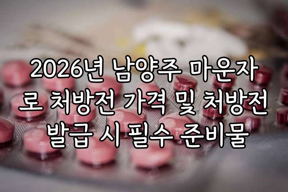 2026년 남양주 마운자로 처방전 가격 및 처방전 발급 시 필수 준비물
