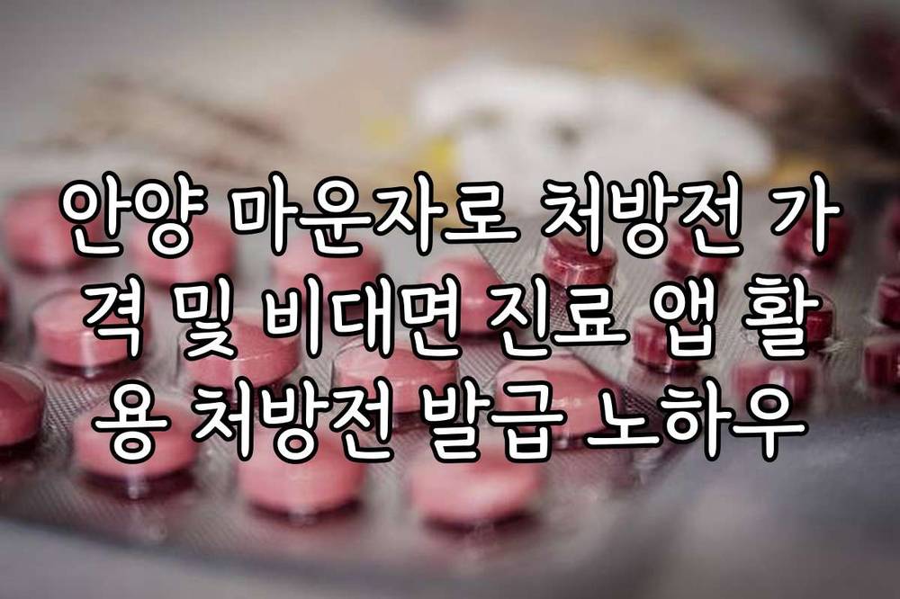 안양 마운자로 처방전 가격 및 비대면 진료 앱 활용 처방전 발급 노하우