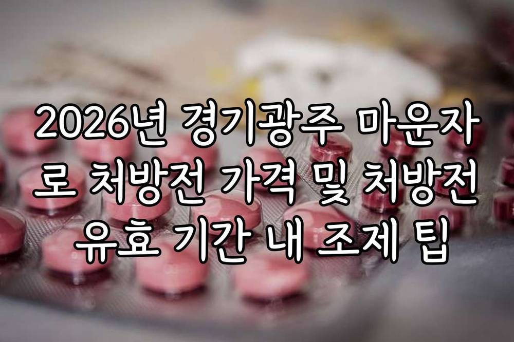 2026년 경기광주 마운자로 처방전 가격 및 처방전 유효 기간 내 조제 팁