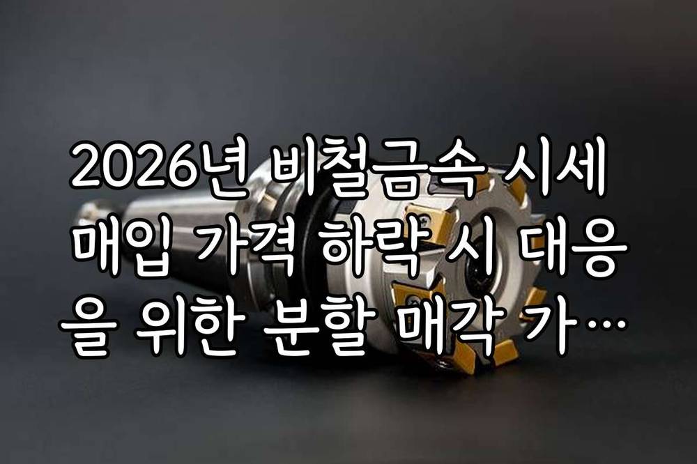2026년 비철금속 시세 매입 가격 하락 시 대응을 위한 분할 매각 가이드