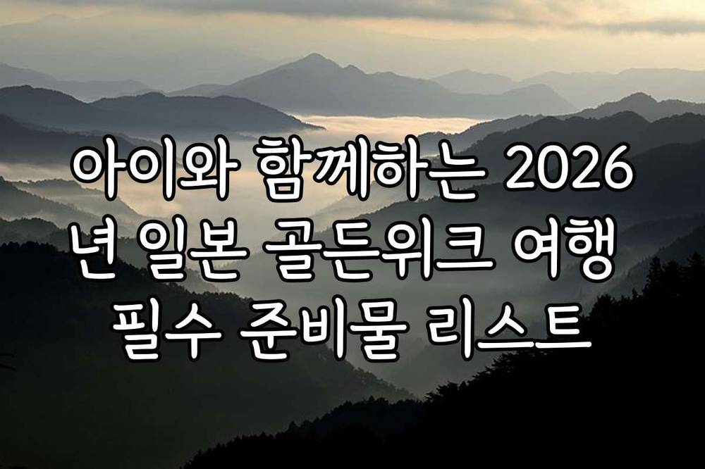 아이와 함께하는 2026년 일본 골든위크 여행 필수 준비물 리스트