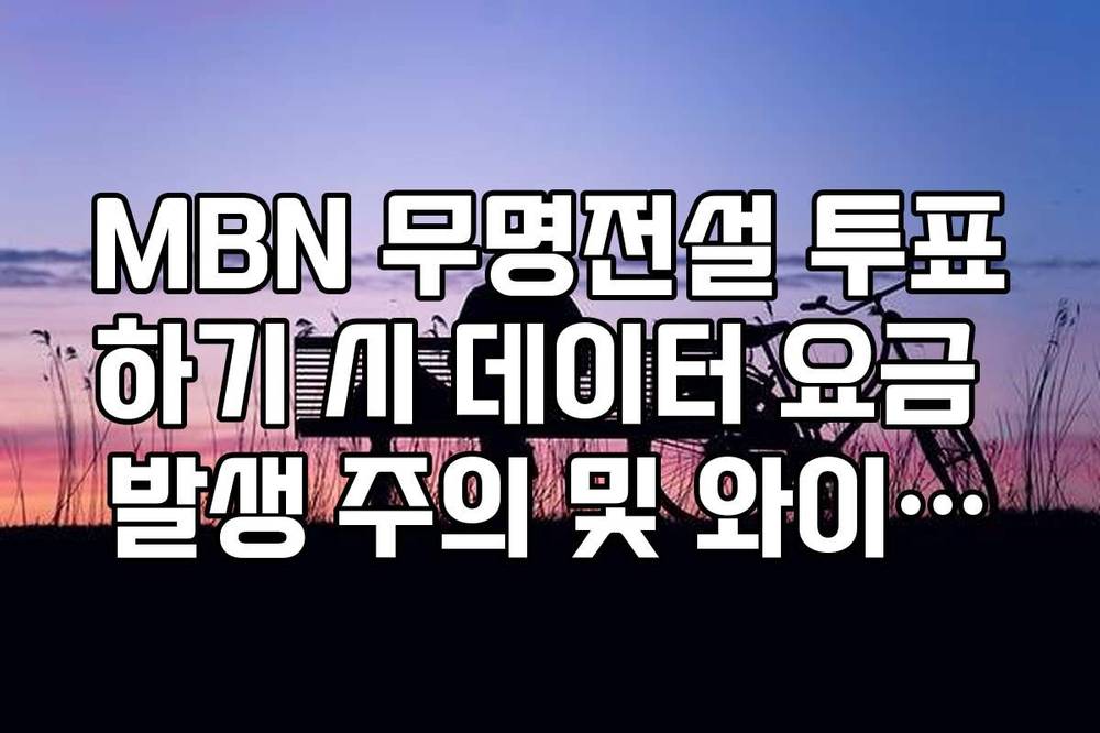 MBN 무명전설 투표하기 시 데이터 요금 발생 주의 및 와이파이 권장