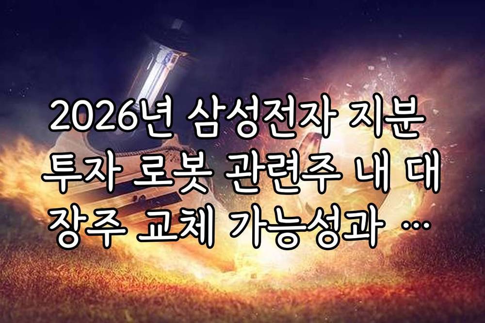 2026년 삼성전자 지분 투자 로봇 관련주 내 대장주 교체 가능성과 신규 종목 전망