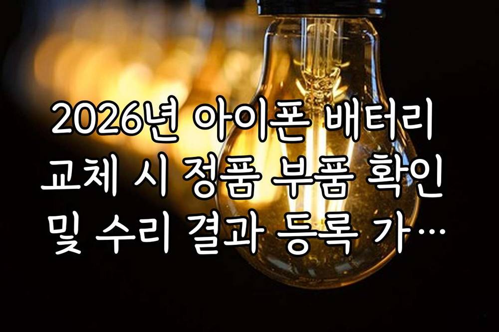 2026년 아이폰 배터리 교체 시 정품 부품 확인 및 수리 결과 등록 가이드