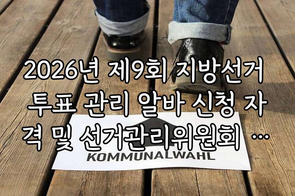 2026년 제9회 지방선거 투표 관리 알바 신청 자격 및 선거관리위원회 공고