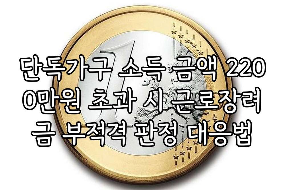단독가구 소득 금액 2200만원 초과 시 근로장려금 부적격 판정 대응법