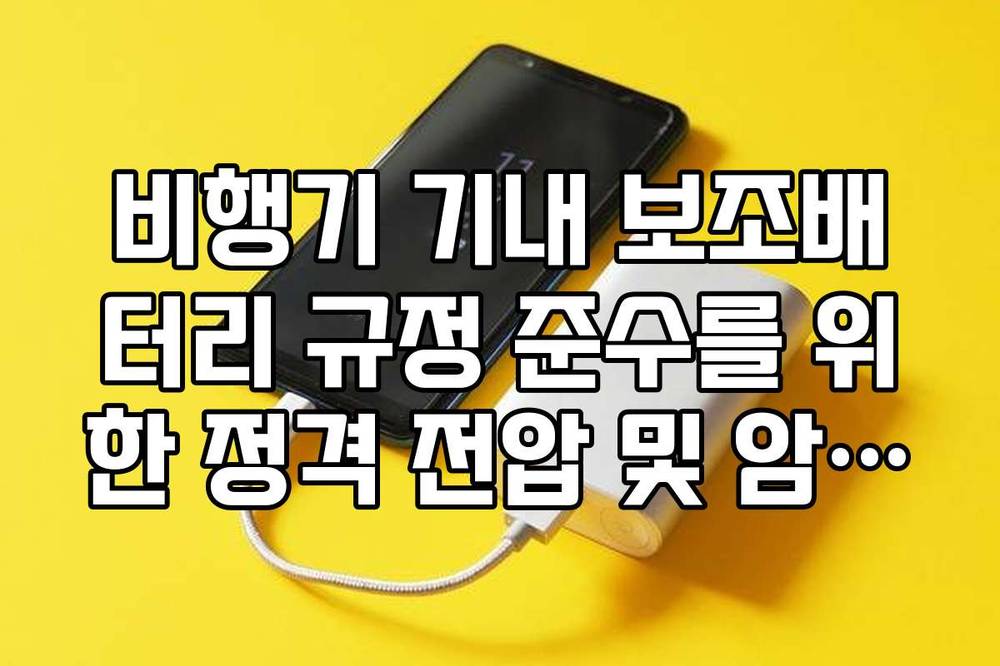 비행기 기내 보조배터리 규정 준수를 위한 정격 전압 및 암페어 확인법