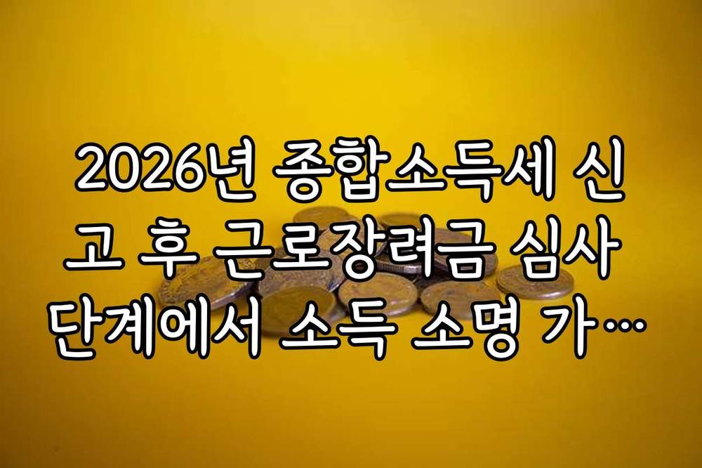 2026년 종합소득세 신고 후 근로장려금 심사 단계에서 소득 소명 가이드