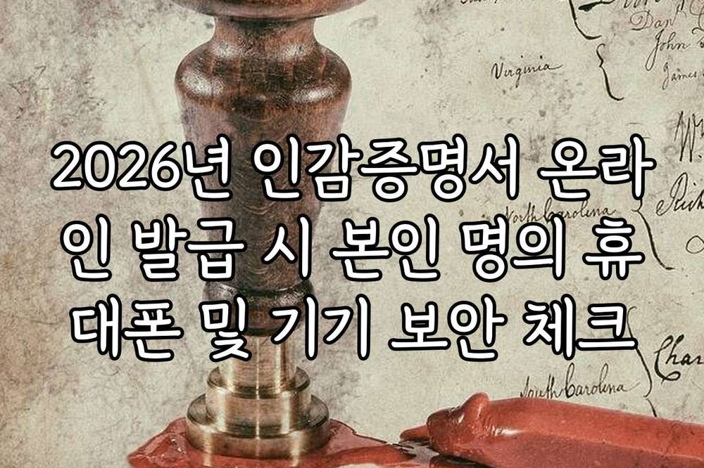 2026년 인감증명서 온라인 발급 시 본인 명의 휴대폰 및 기기 보안 체크