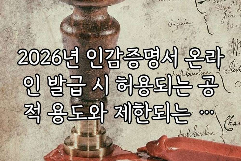2026년 인감증명서 온라인 발급 시 허용되는 공적 용도와 제한되는 사적 용도