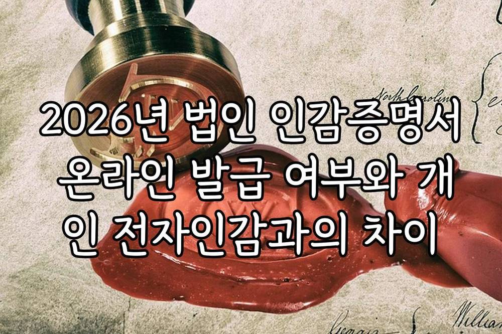2026년 법인 인감증명서 온라인 발급 여부와 개인 전자인감과의 차이