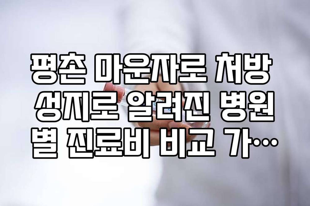 평촌 마운자로 처방 성지로 알려진 병원별 진료비 비교 가이드